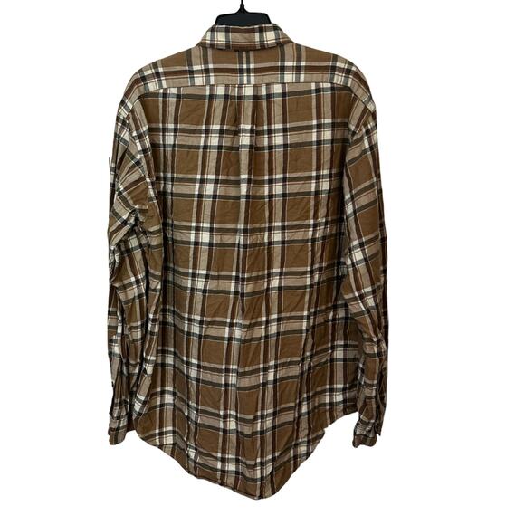 Polo Ralph Lauren Halpern Flannel Shirt Mens Large Brown Plaid Button Up Pockets - Picture 3 of 6